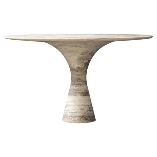 Travertino Silver Refined Contemporary Marble Dining Table 16075 1