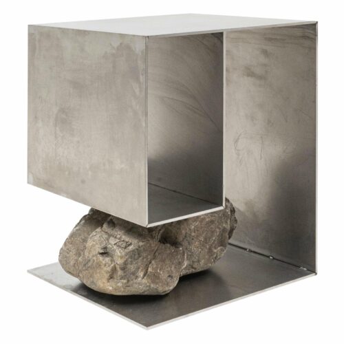 Unique Box Like Structure with Natural Stone Stainless Stool by Lee Sisan 1