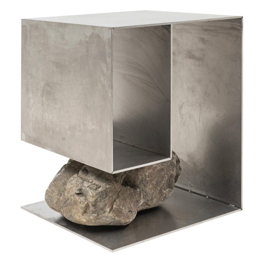 Unique Box Like Structure with Natural Stone Stainless Stool by Lee Sisan 1