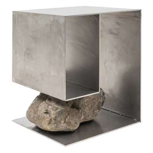 Unique Box Like Structure with Natural Stone Stainless Stool by Lee Sisan 1