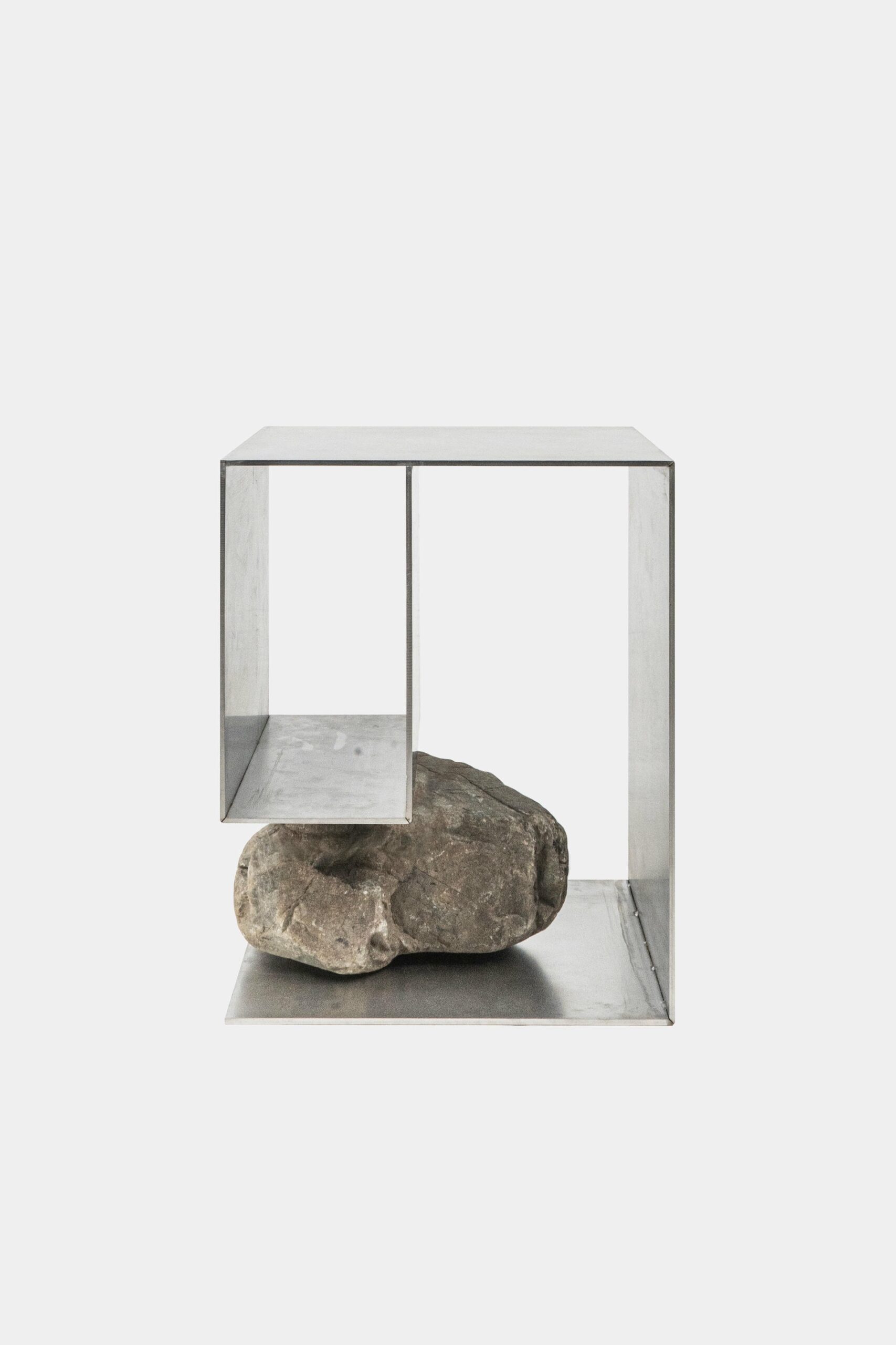 Unique Box Like Structure with Natural Stone Stainless Stool by Lee Sisan 2