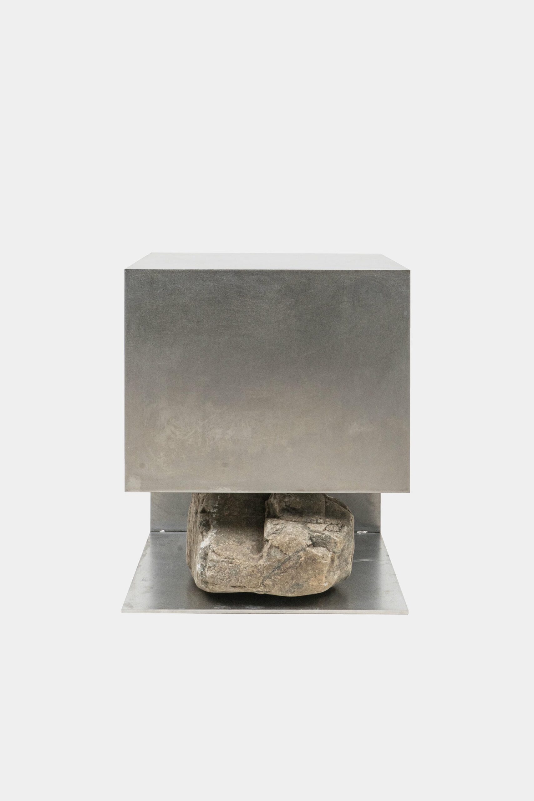 Unique Box Like Structure with Natural Stone Stainless Stool by Lee Sisan 3