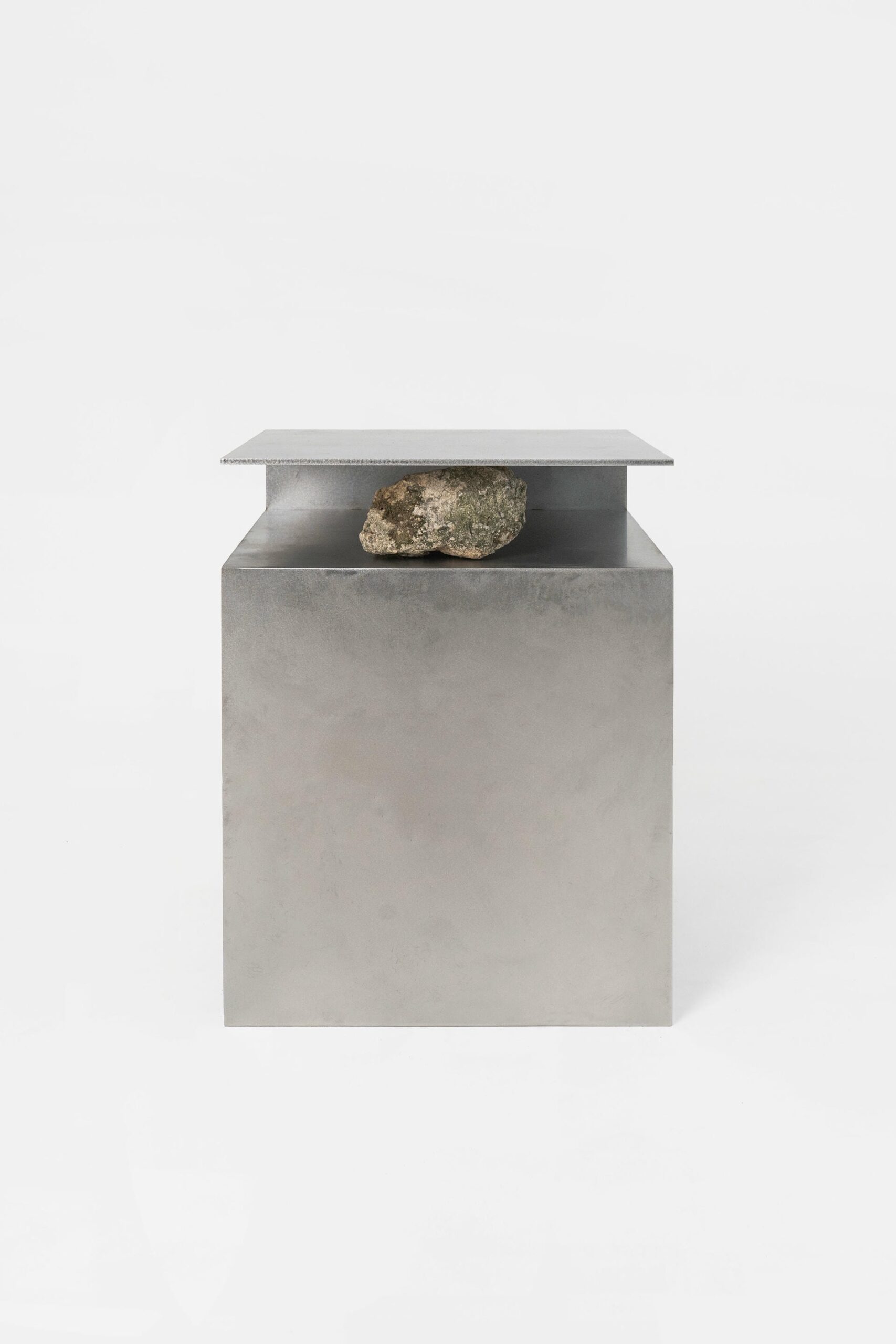 Unique Z Letter Shape Stainless Steel Stool with Natural Stones by Lee Sisan 3