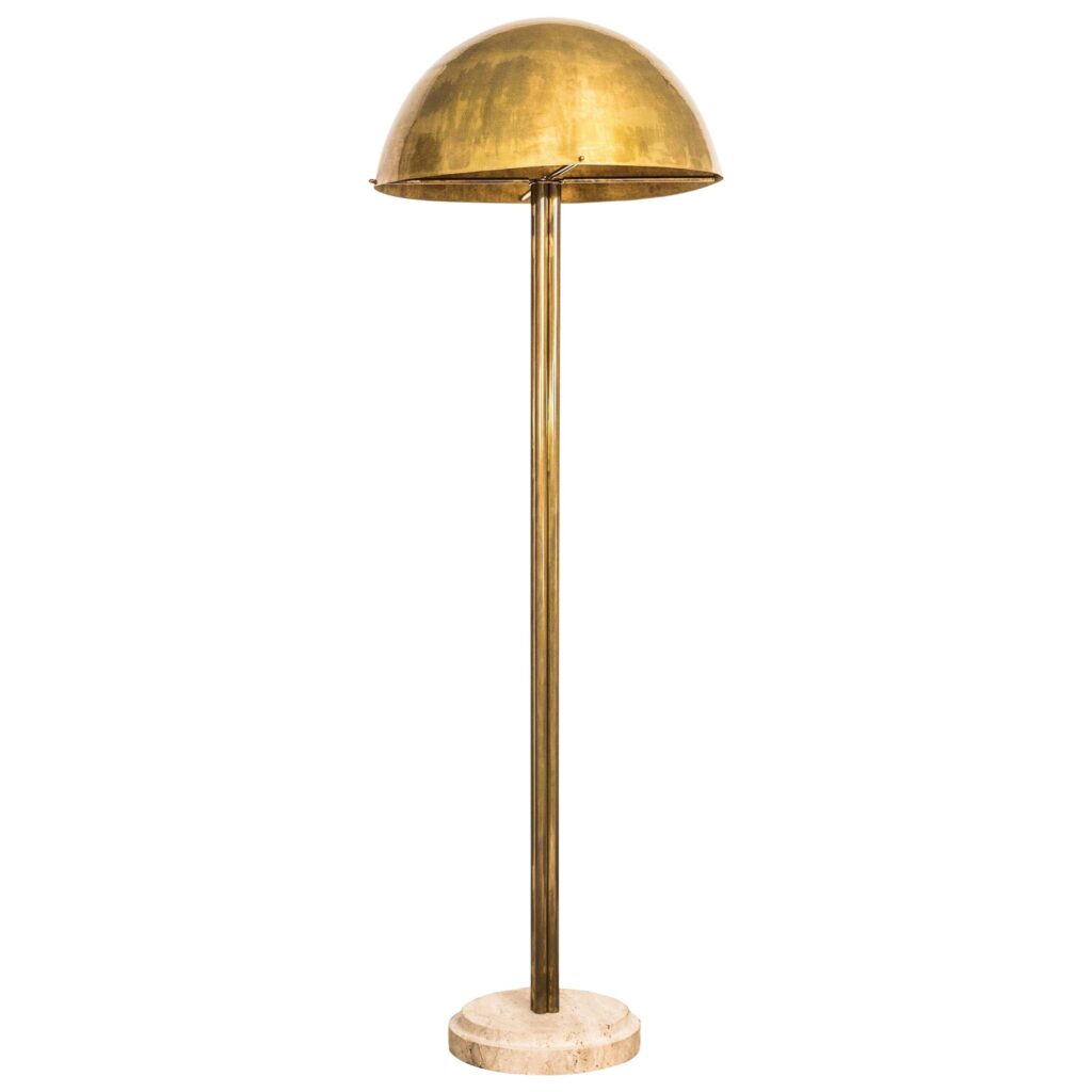 Brass Sculpted Floor Lamp Art Deco by Brajak Vitberg 1