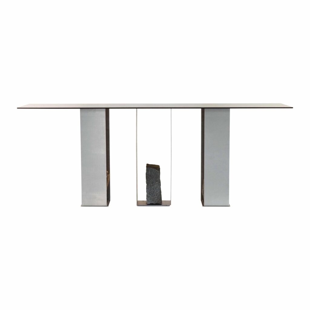 Steel and Stone Console Table by Batten and Kamp 1
