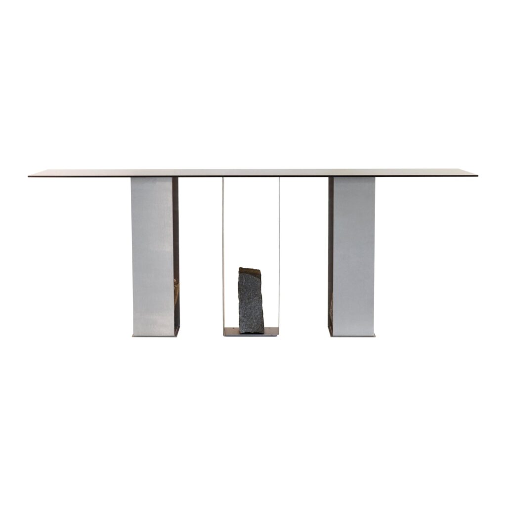 Steel and Stone Console Table by Batten and Kamp 1