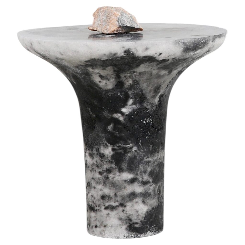 Unique Black Marbled Salts Gueridon by Roxane Lahidji 1
