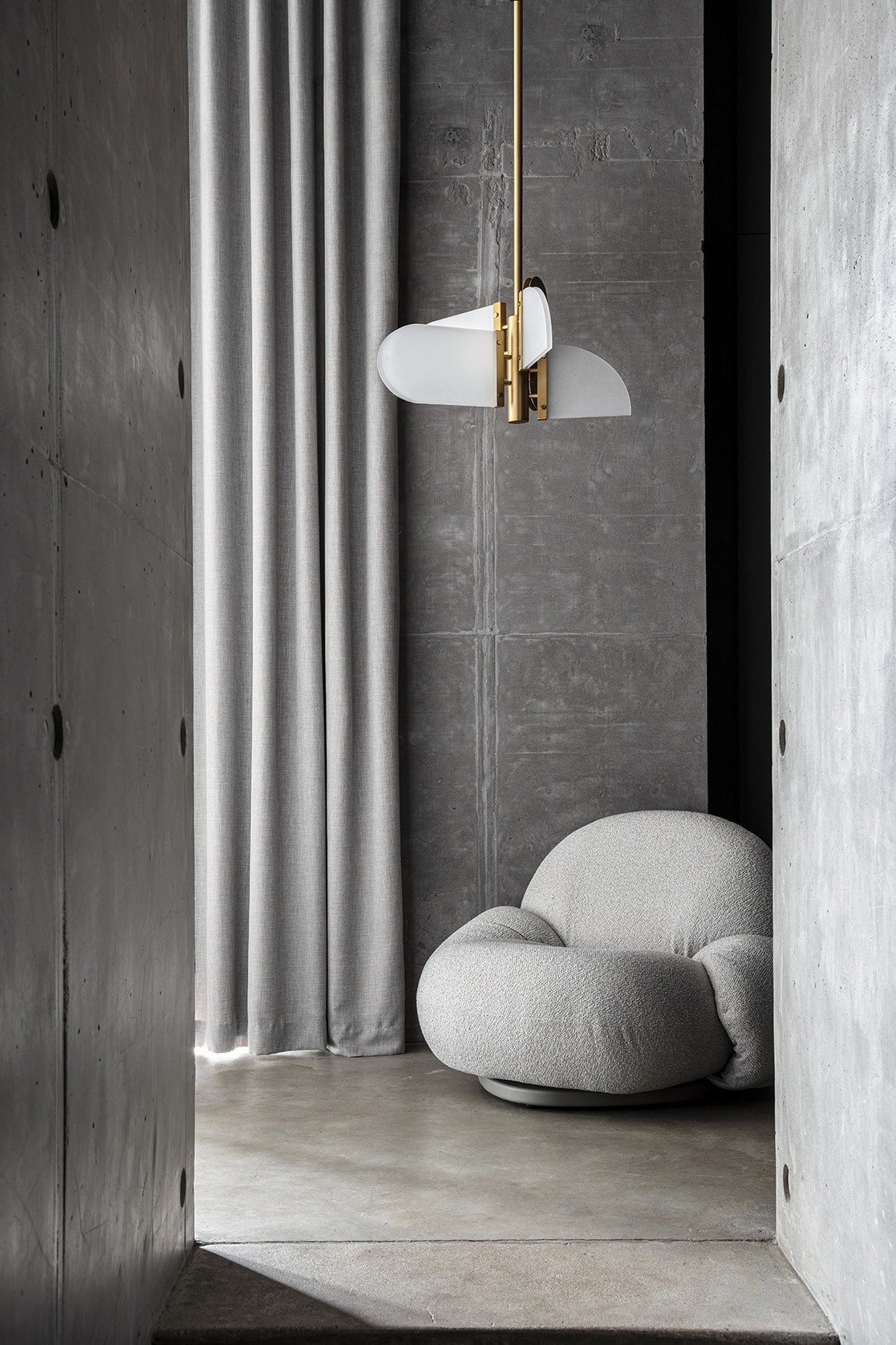 Brass Geometric Task Pendant Lamp by Square in Circle 1