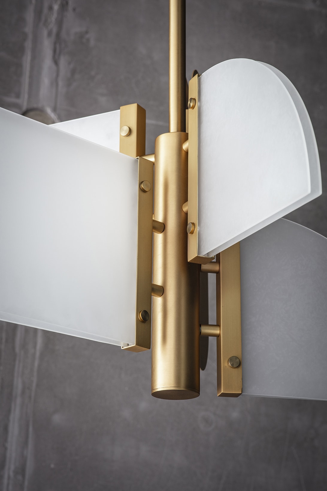 Brass Geometric Task Pendant Lamp by Square in Circle 2