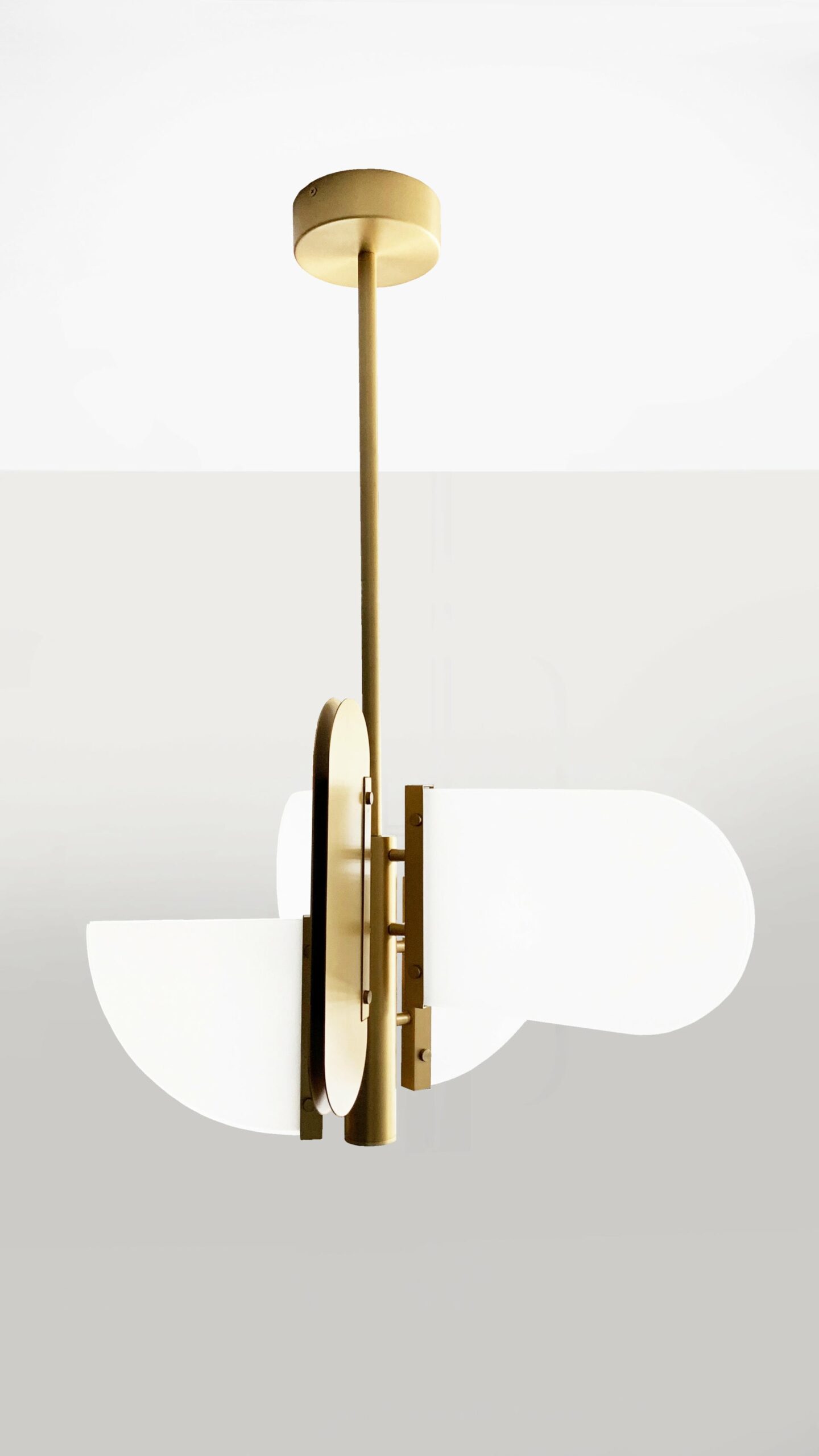 Brass Geometric Task Pendant Lamp by Square in Circle 3
