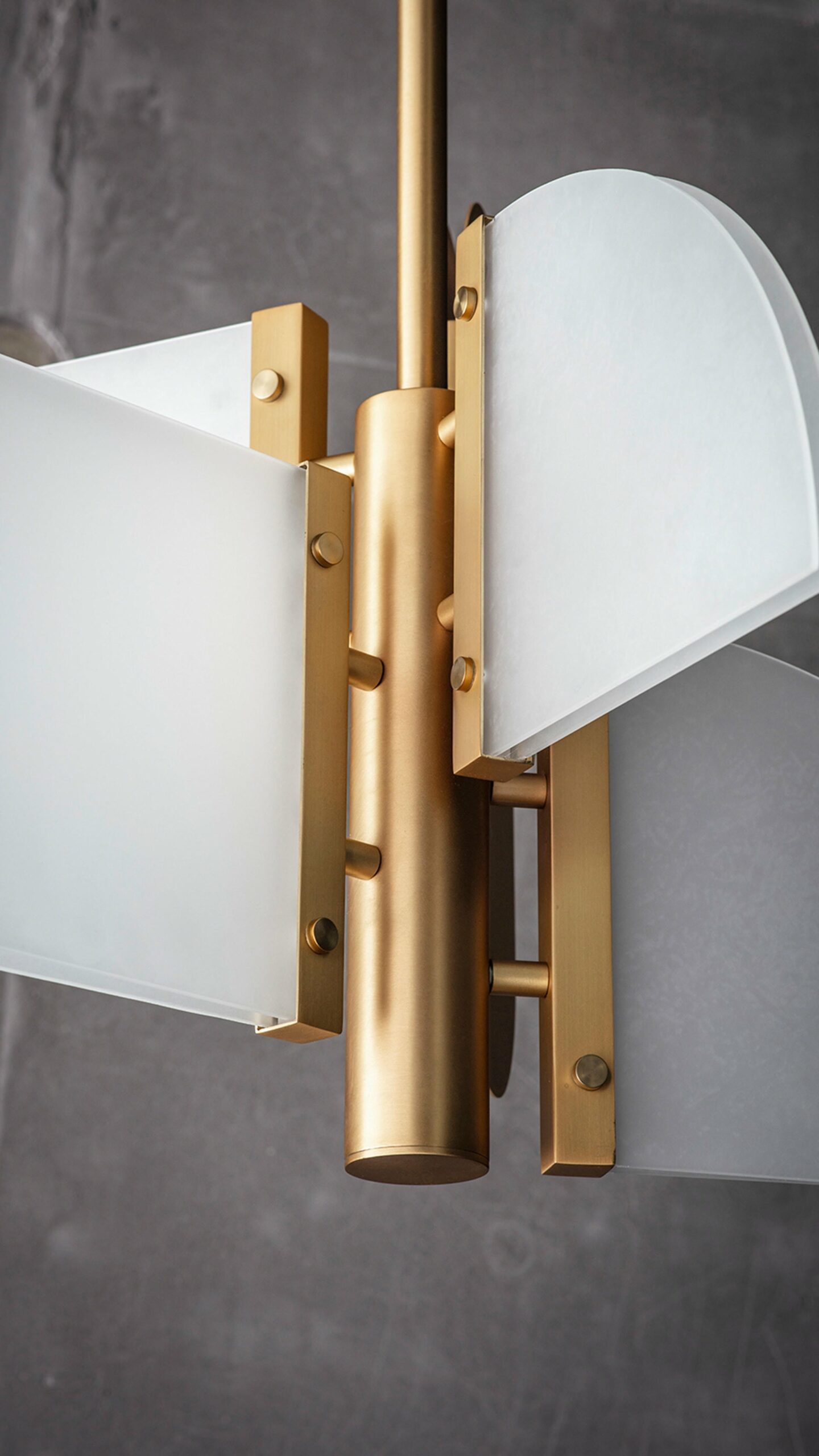 Brass Geometric Task Pendant Lamp by Square in Circle 5
