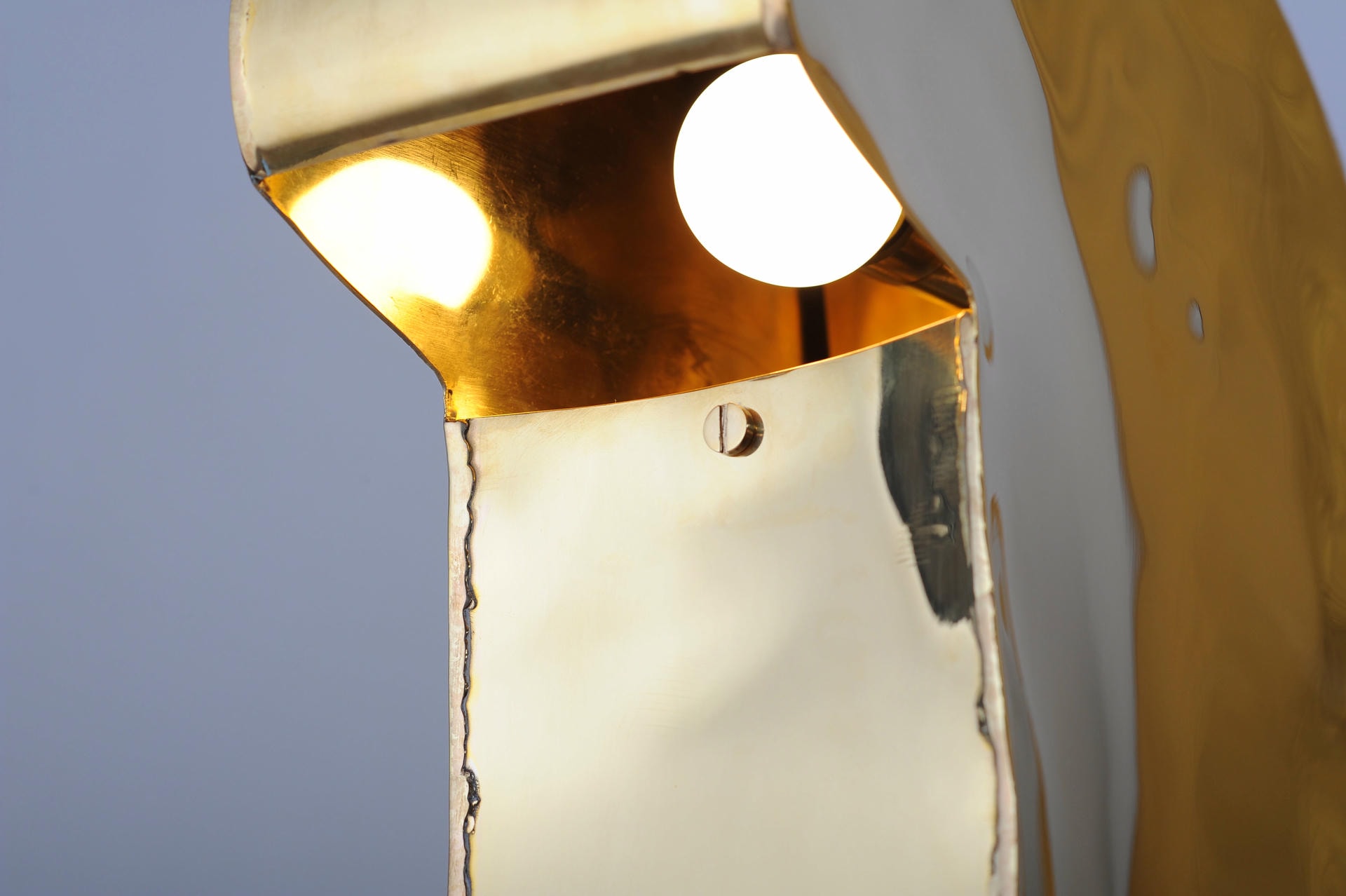 Primitive Brass Table Lamp Signed by Lukasz Friedrich 8