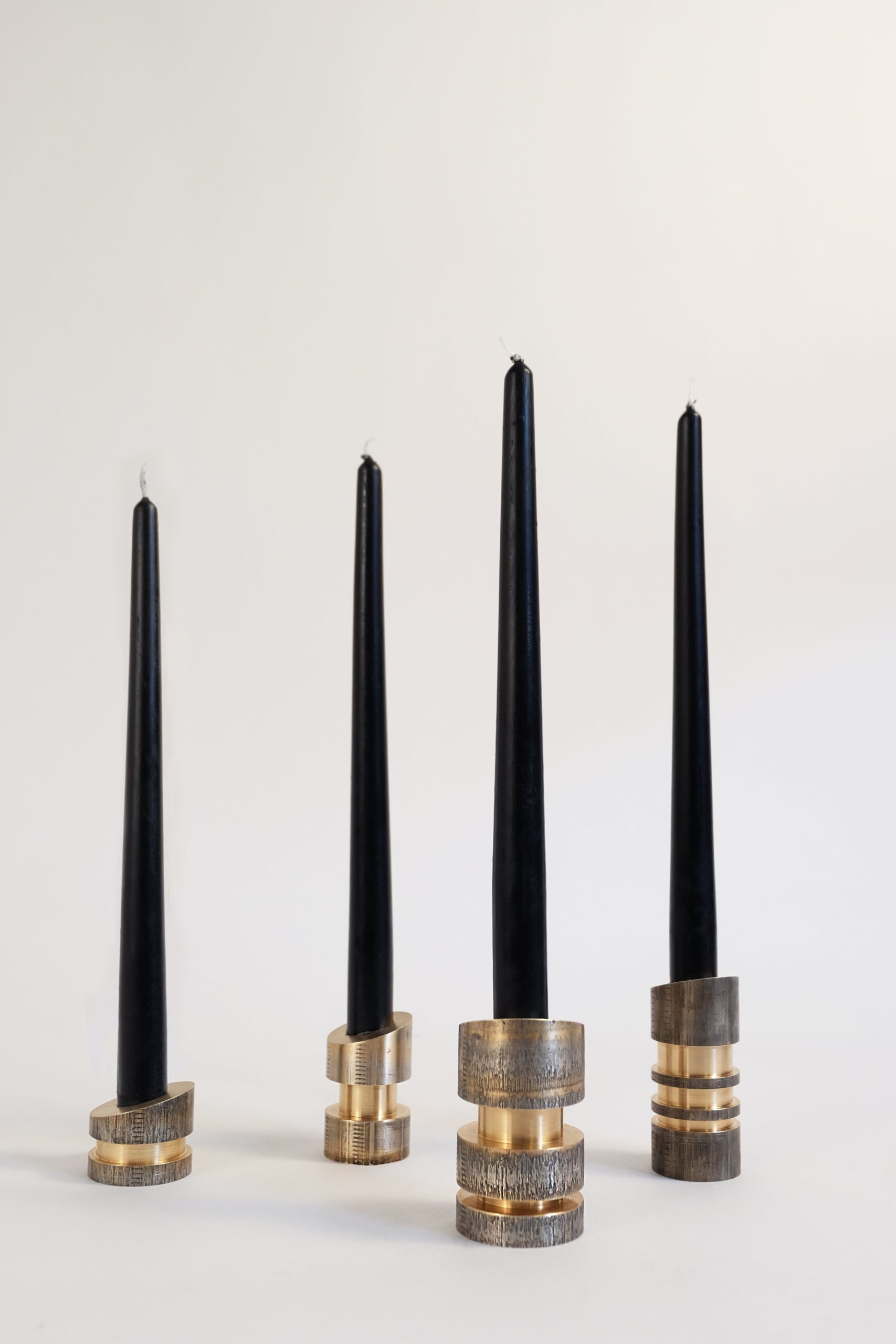 Set of Hand Sculpted Solid Bronze Candleholders Army of Me by William Guillon 6