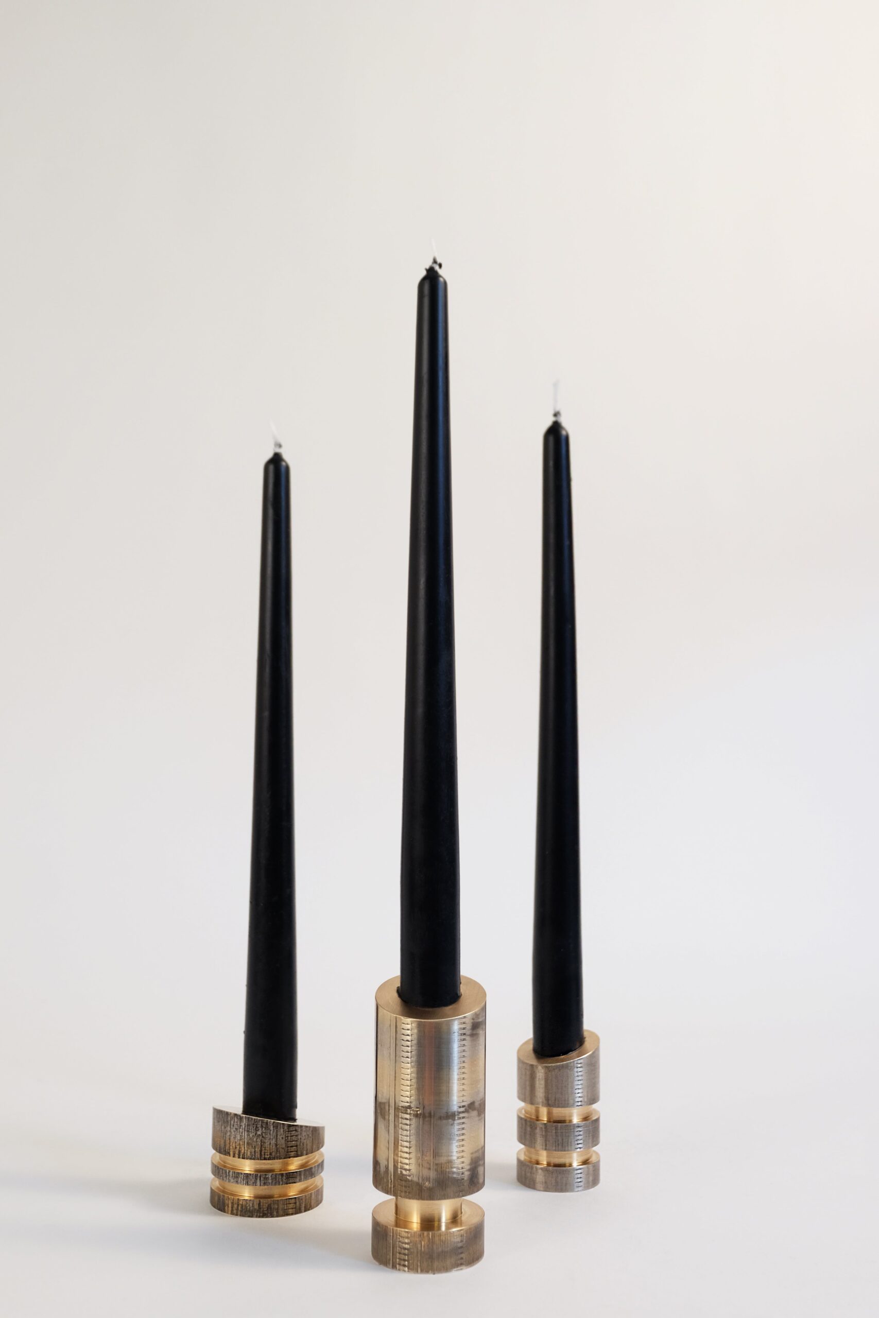 Set of Hand Sculpted Solid Bronze Candleholders Army of Me by William Guillon 9