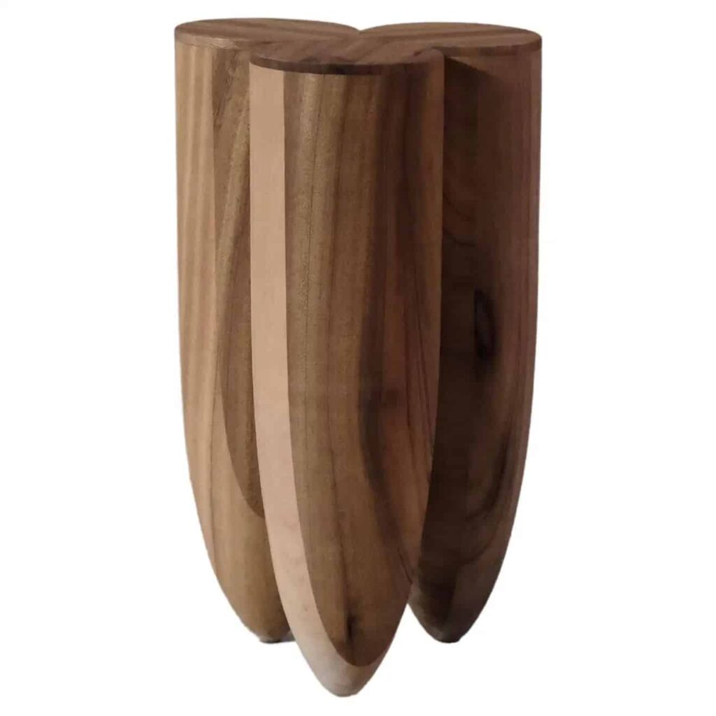 Senufo Stool Natural in African Walnut by Arno Declercq 1 1