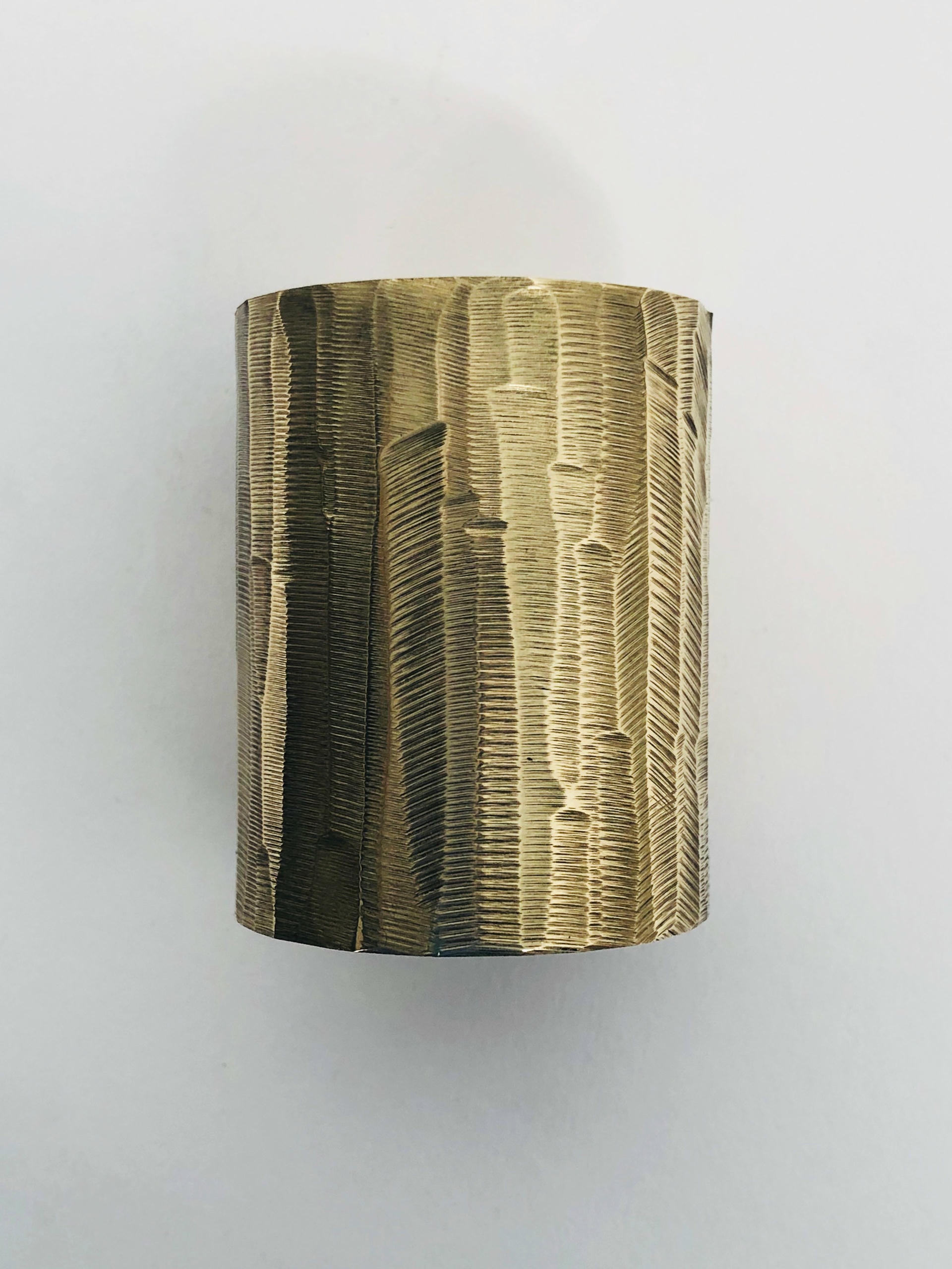 Set of 4 Solid Brass Sculpted Candleholders Signed by William Guillon 11