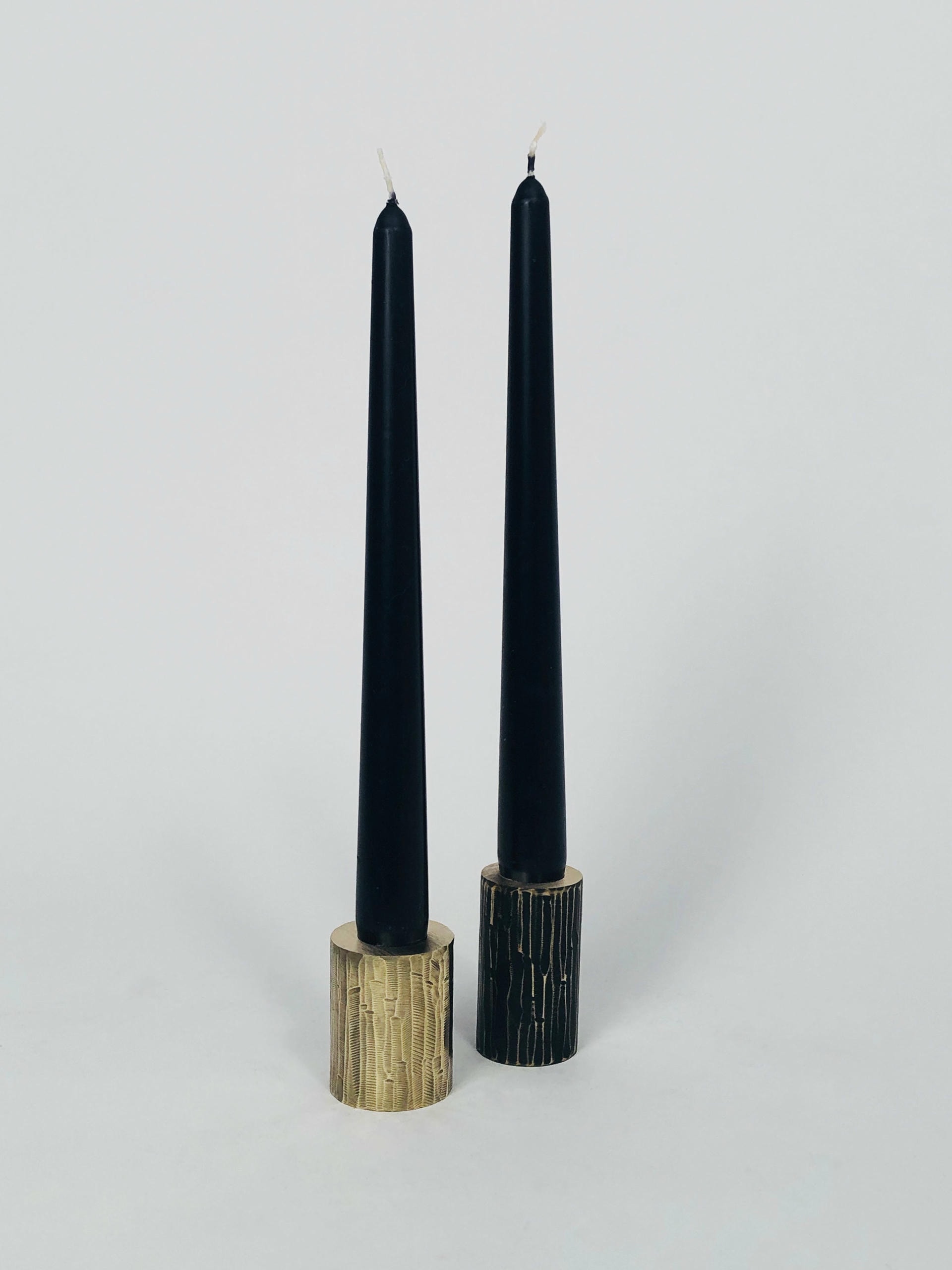 Set of 4 Solid Brass Sculpted Candleholders Signed by William Guillon 13