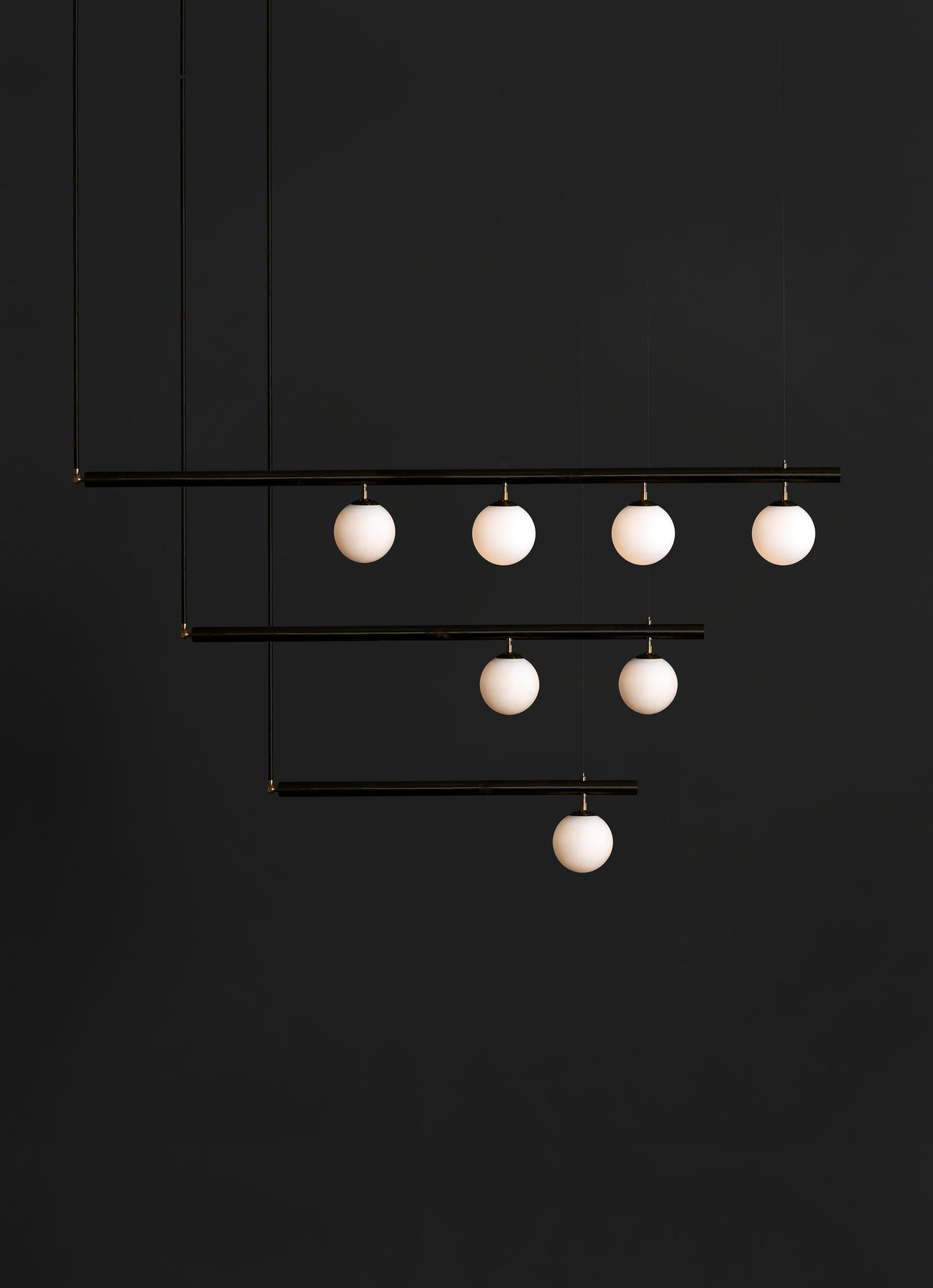 Set of Black Satellite IV II Sculpted Pendant by Paul Matter 9