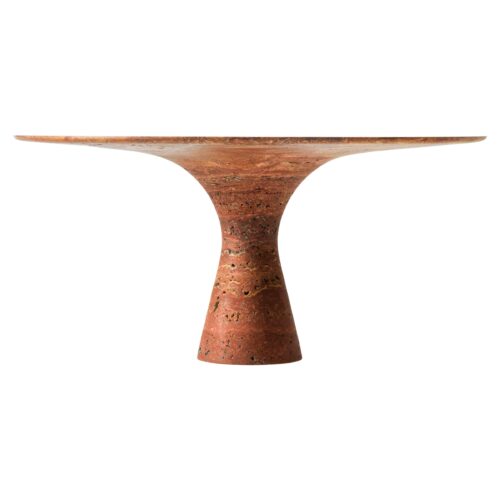 Travertino Rosso Refined Contemporary Marble Dining Table 16075 1