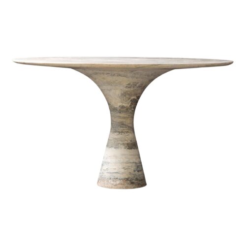 Travertino Silver Refined Contemporary Marble Dining Table 13075 1