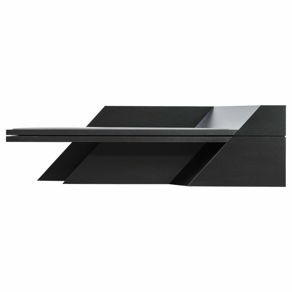 Black Ash Chaise Longue Sculpted by Lupo Horiokami 1