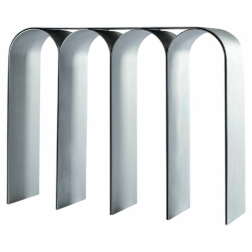 Contemporary Silver Aluminum Arch Console by Pietro Franceschini 1
