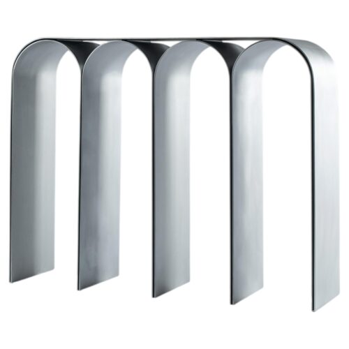 Contemporary Silver Aluminum Arch Console by Pietro Franceschini 1