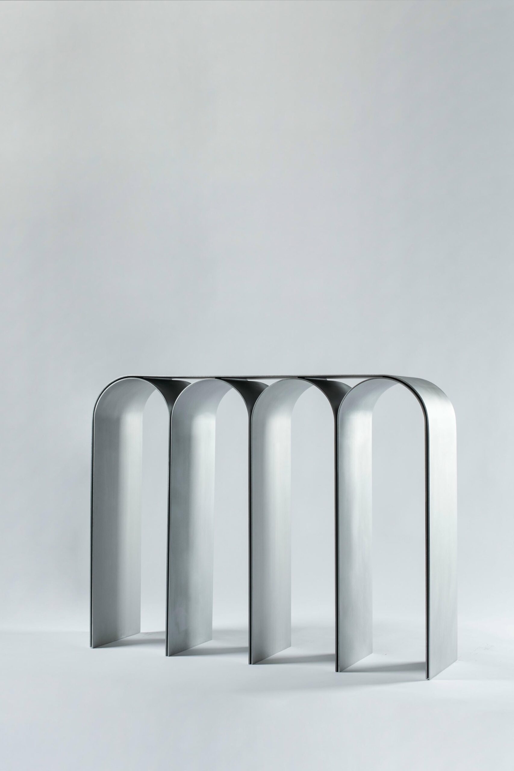 Contemporary Silver Aluminum Arch Console by Pietro Franceschini 2