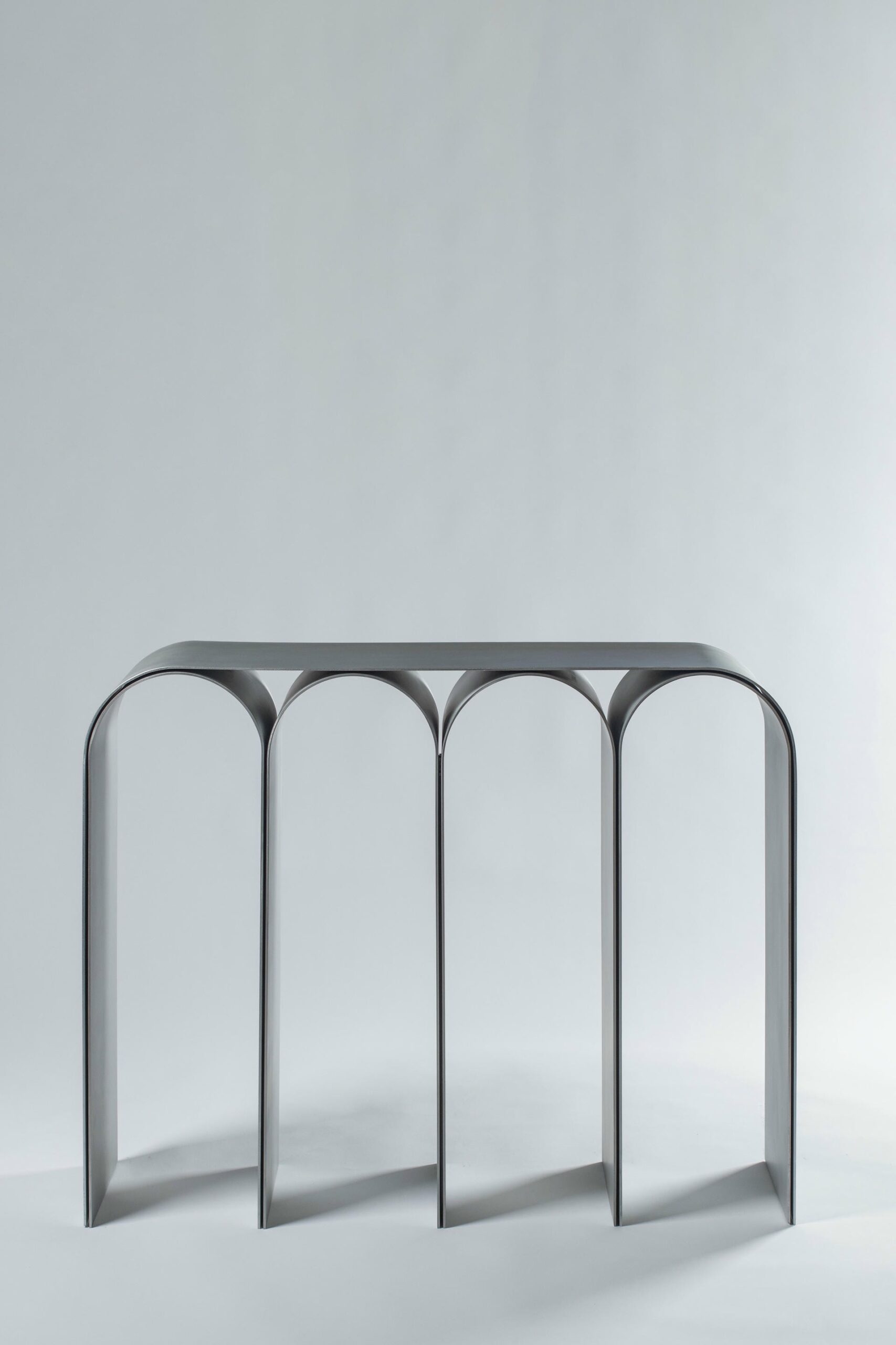 Contemporary Silver Aluminum Arch Console by Pietro Franceschini 5