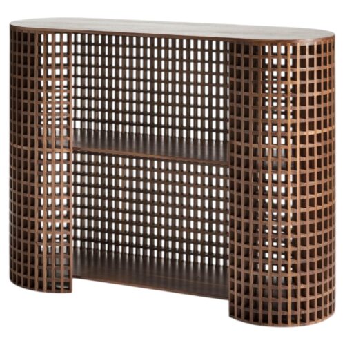 Unique Brown Handcrafted Walnut Carabottino Drink Cabinet by Cara Davide 1
