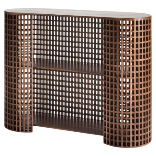 Unique Brown Handcrafted Walnut Carabottino Drink Cabinet by Cara Davide 1
