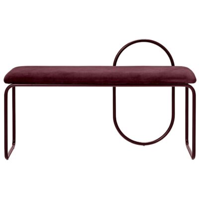 Bordeaux Velvet Minimalist Bench