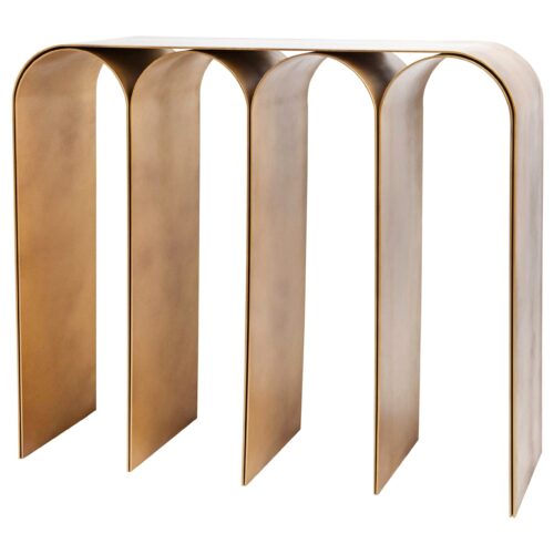 Steel Gold Arch Console by Pietro Franceschini 1
