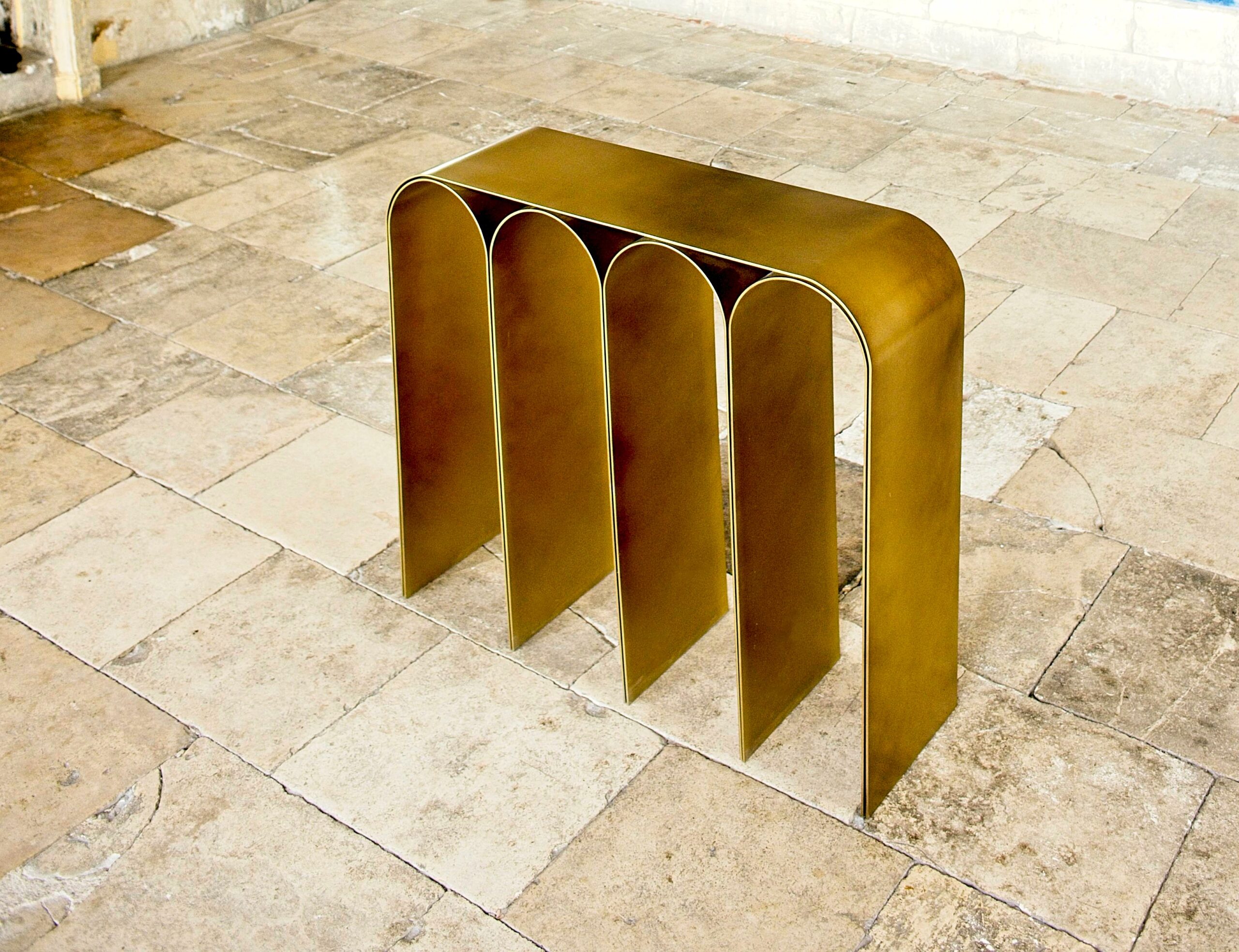 Steel Gold Arch Console by Pietro Franceschini 13