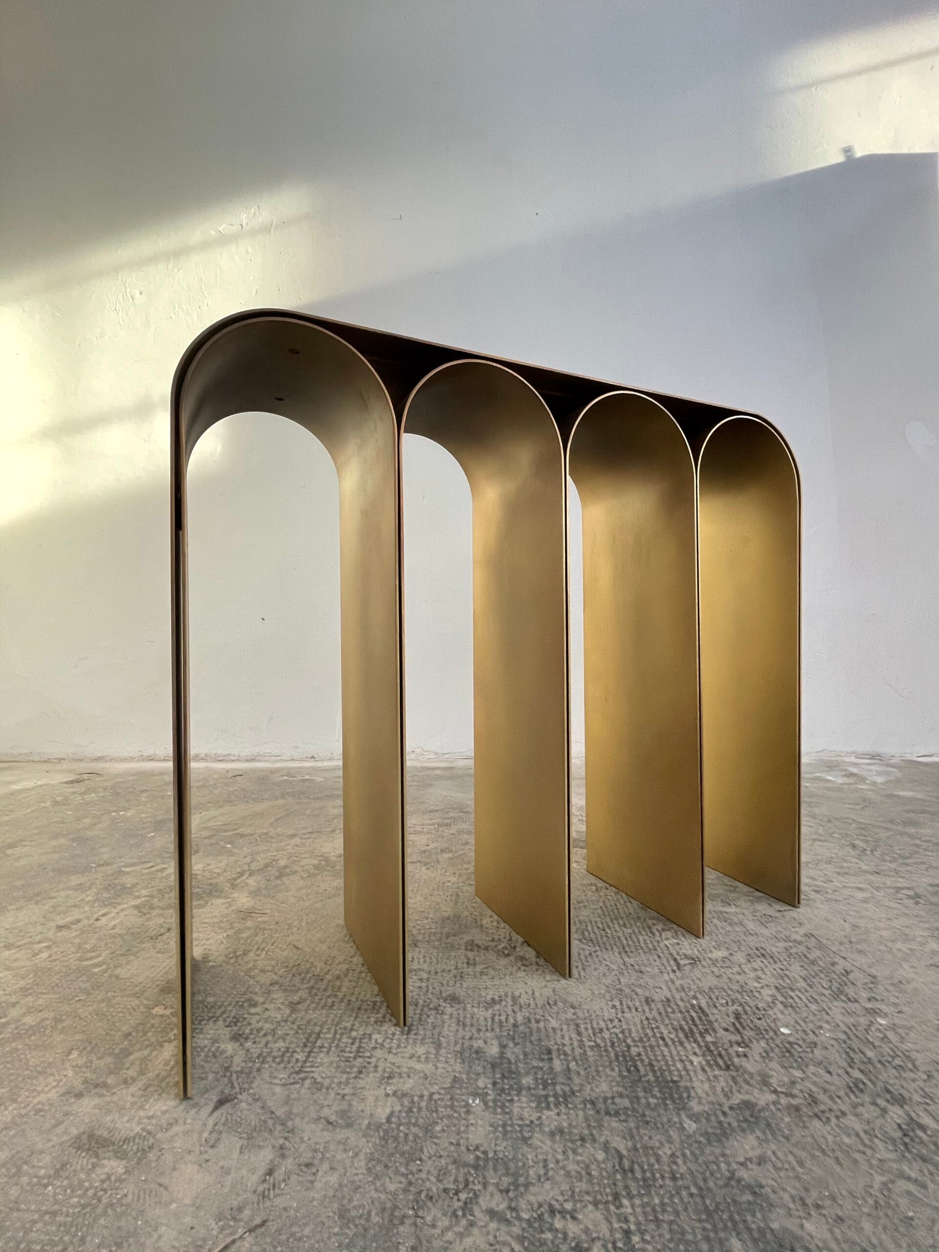 Steel Gold Arch Console by Pietro Franceschini 2