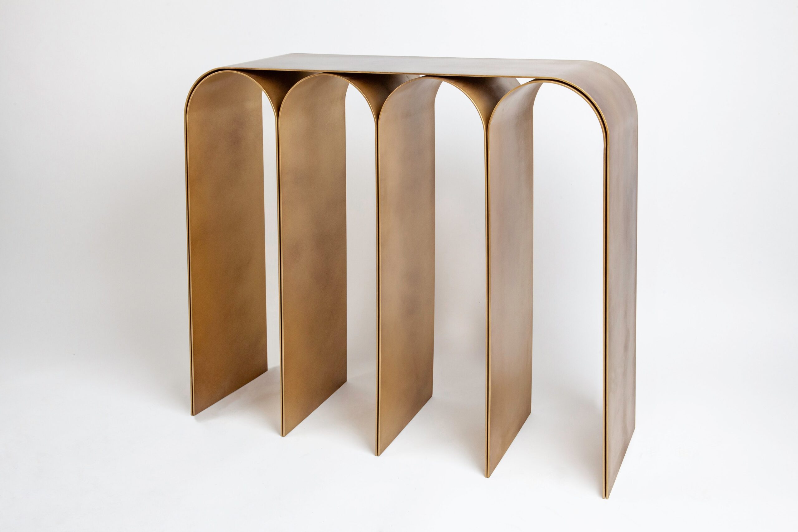 Steel Gold Arch Console by Pietro Franceschini 3