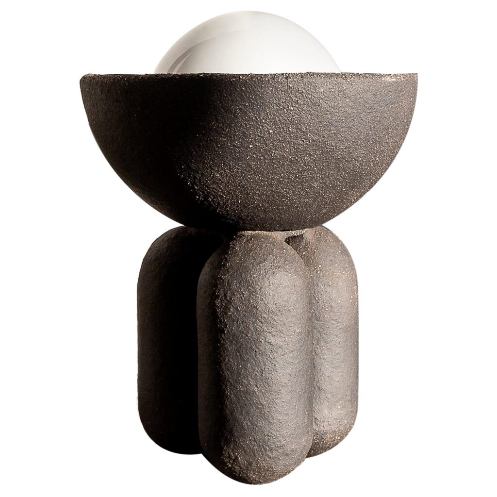 Black Small Moor Half Sphere Lamp by Lisa Allegra 1