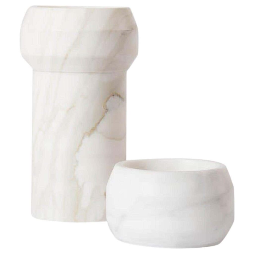 Calacatta Octans Candleholder Duo by Dan Yeffet