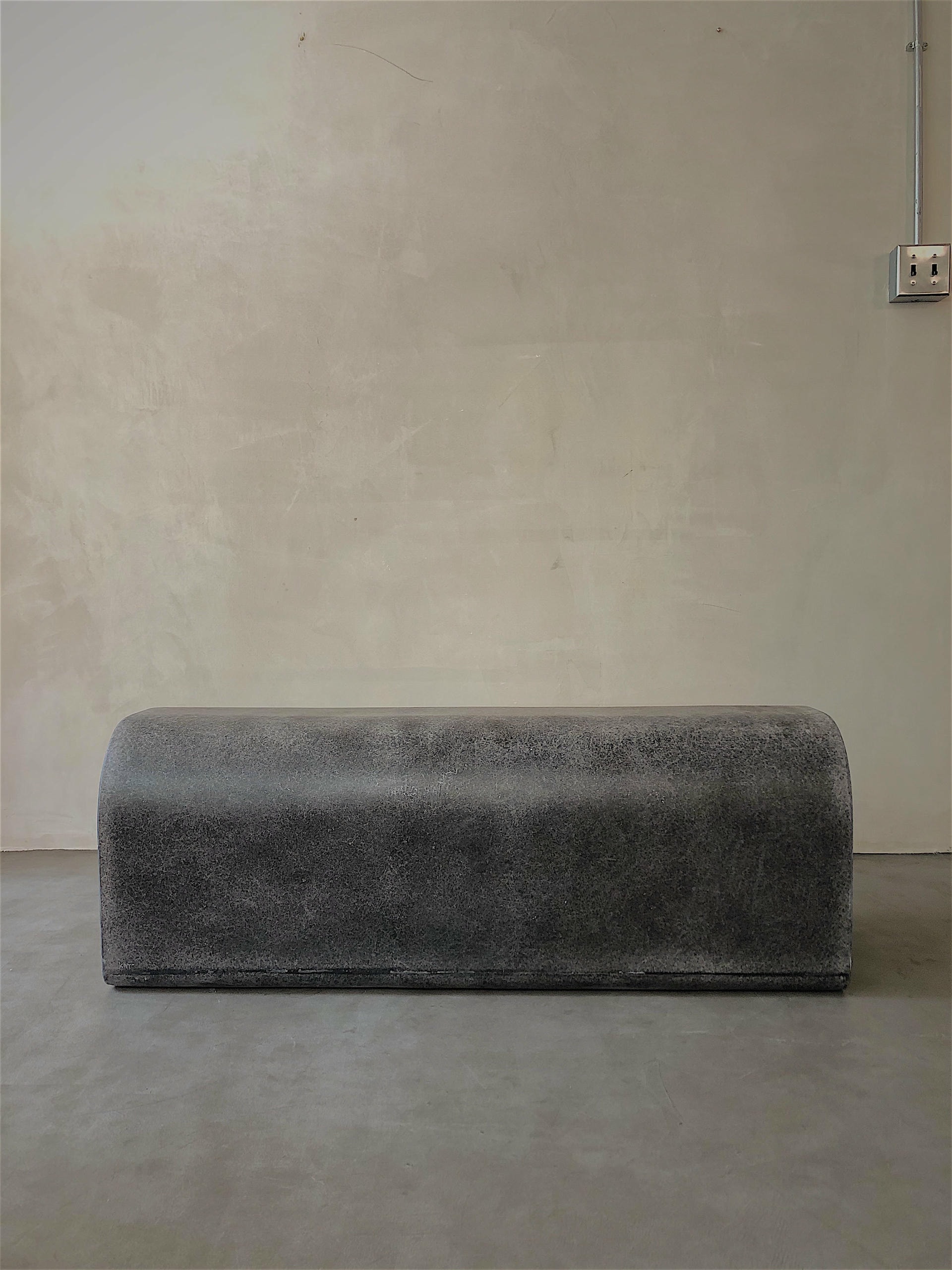 Contemporary Hand sculpted Organic Black Fiberglass Arch Bench by kar 2