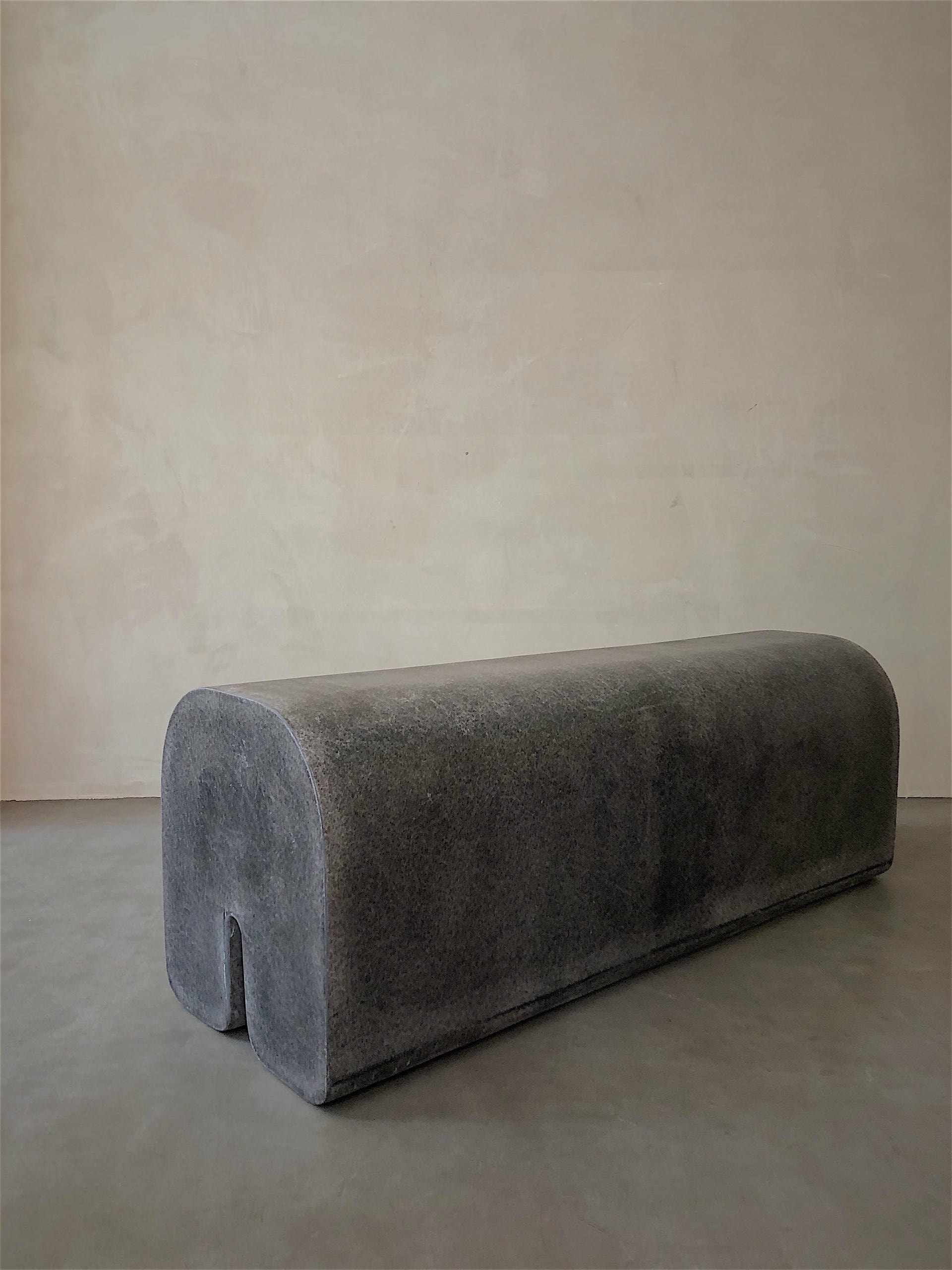 Contemporary Hand sculpted Organic Black Fiberglass Arch Bench by kar 3