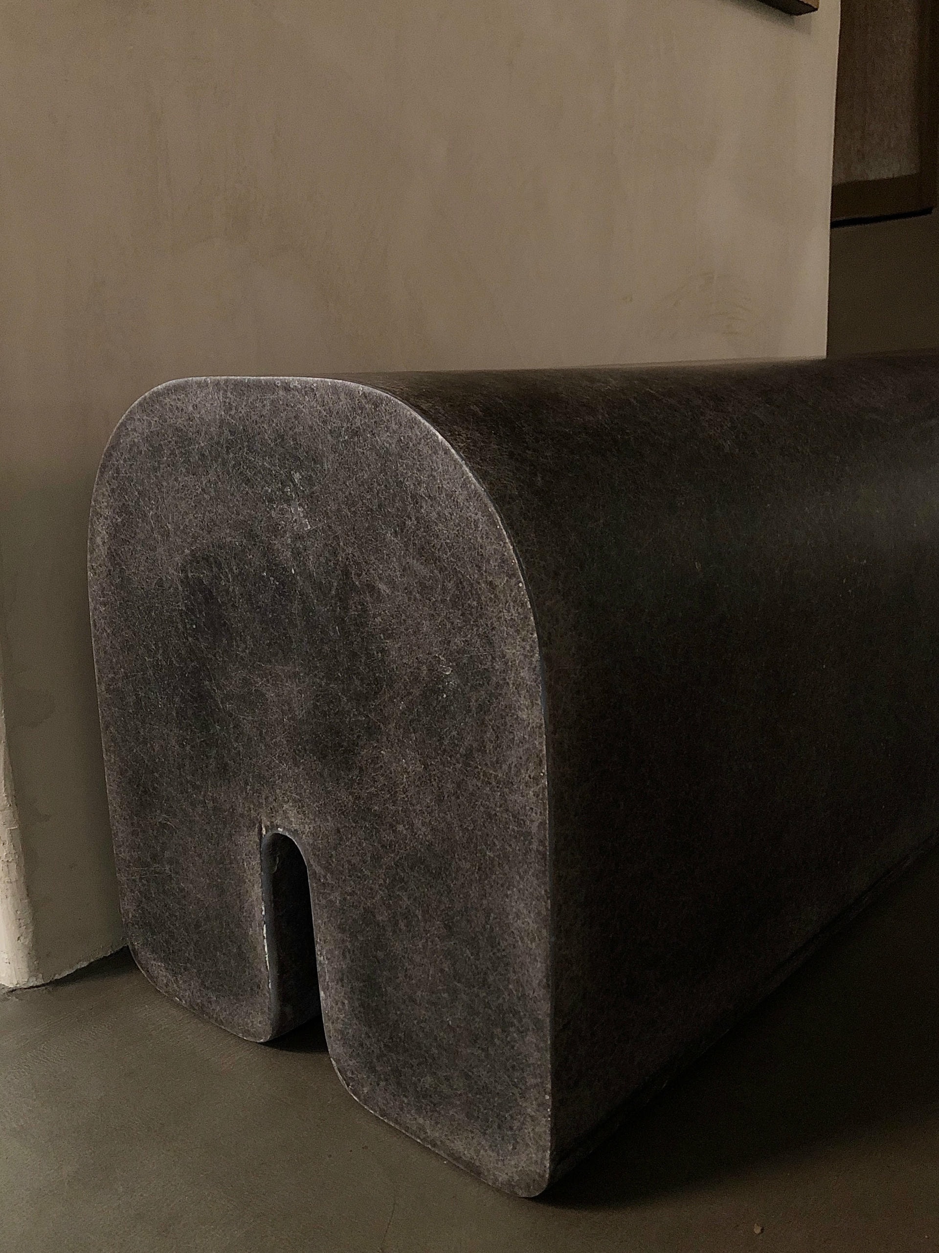 Contemporary Hand sculpted Organic Black Fiberglass Arch Bench by kar 4