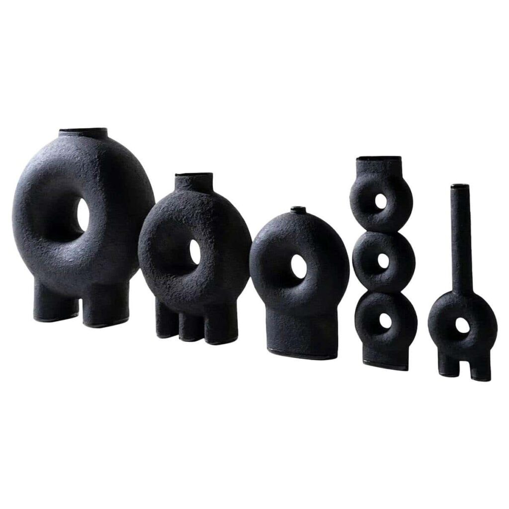 Ensemble of Sculpted Ceramic Vases by FAINA 1