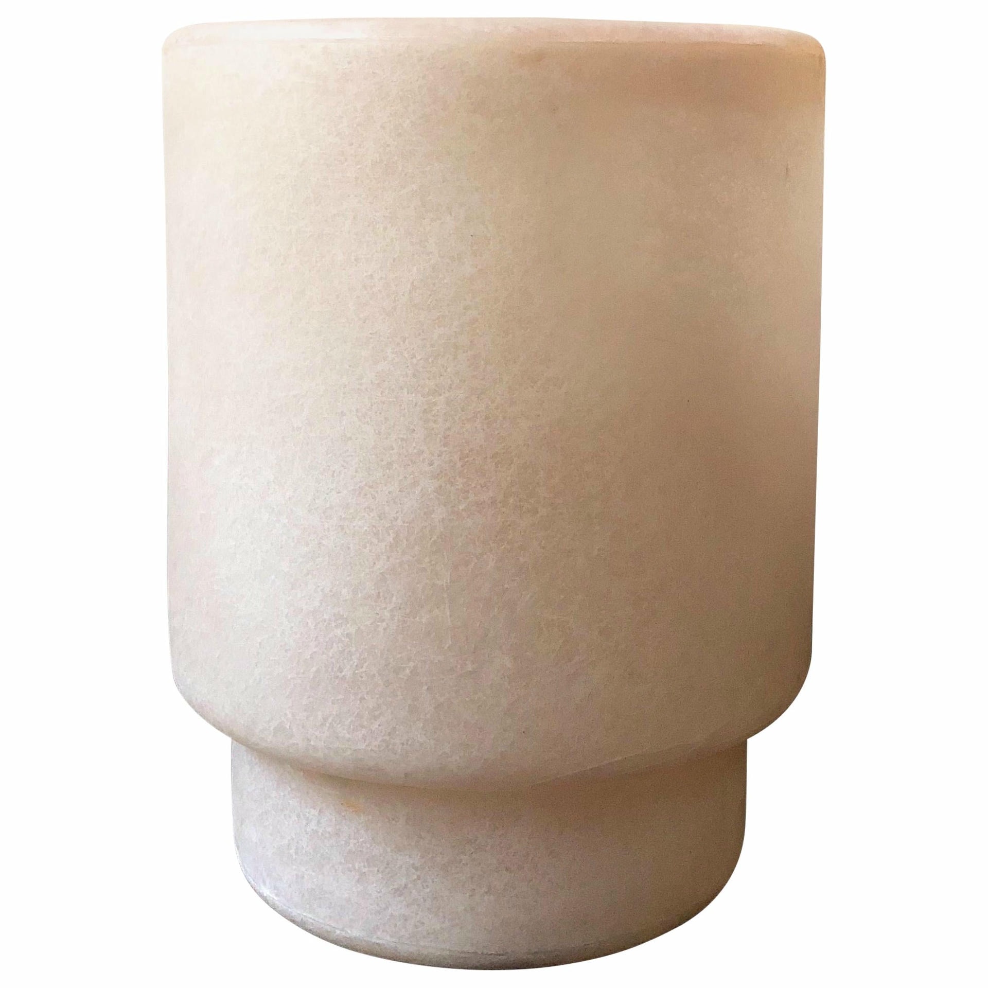 Minimalist Organic Form Natural Beige Fiberglass Vase by kar 1