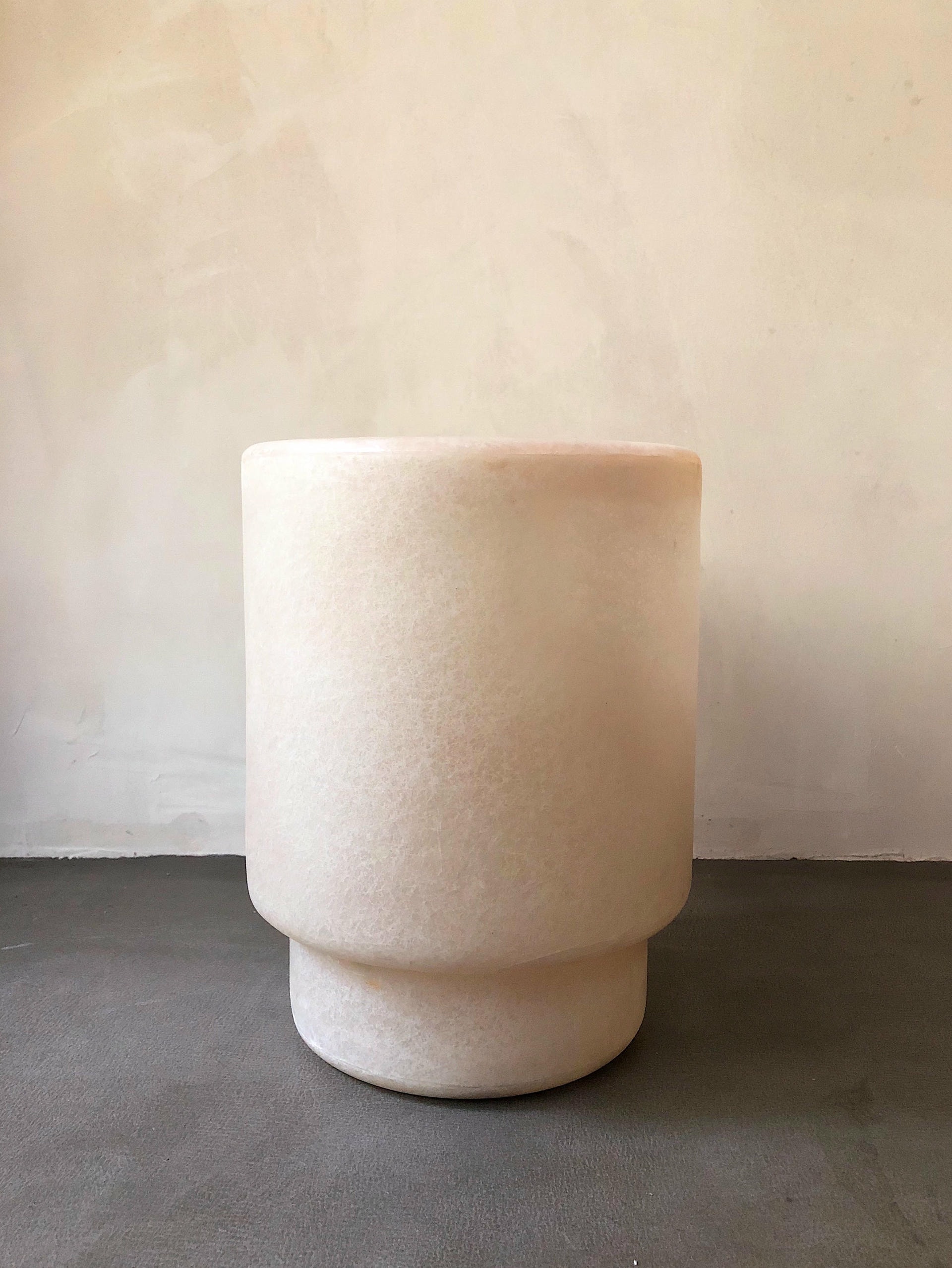 Minimalist Organic Form Natural Beige Fiberglass Vase by kar 2