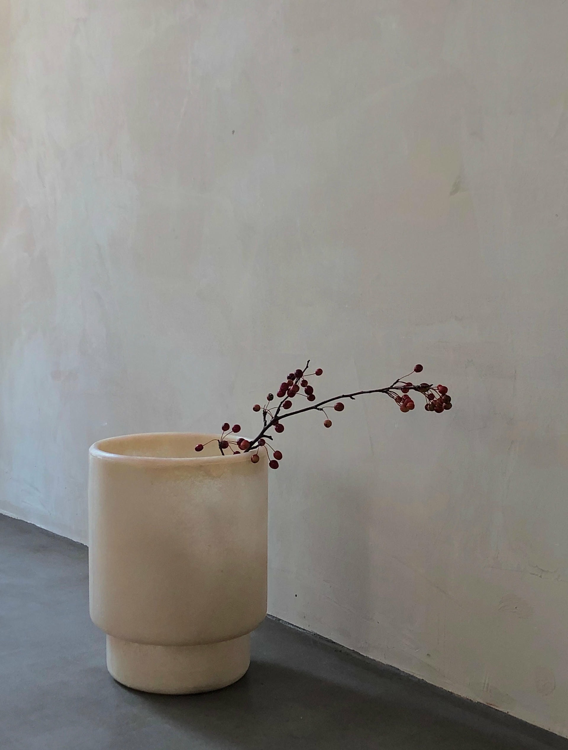 Minimalist Organic Form Natural Beige Fiberglass Vase by kar 8