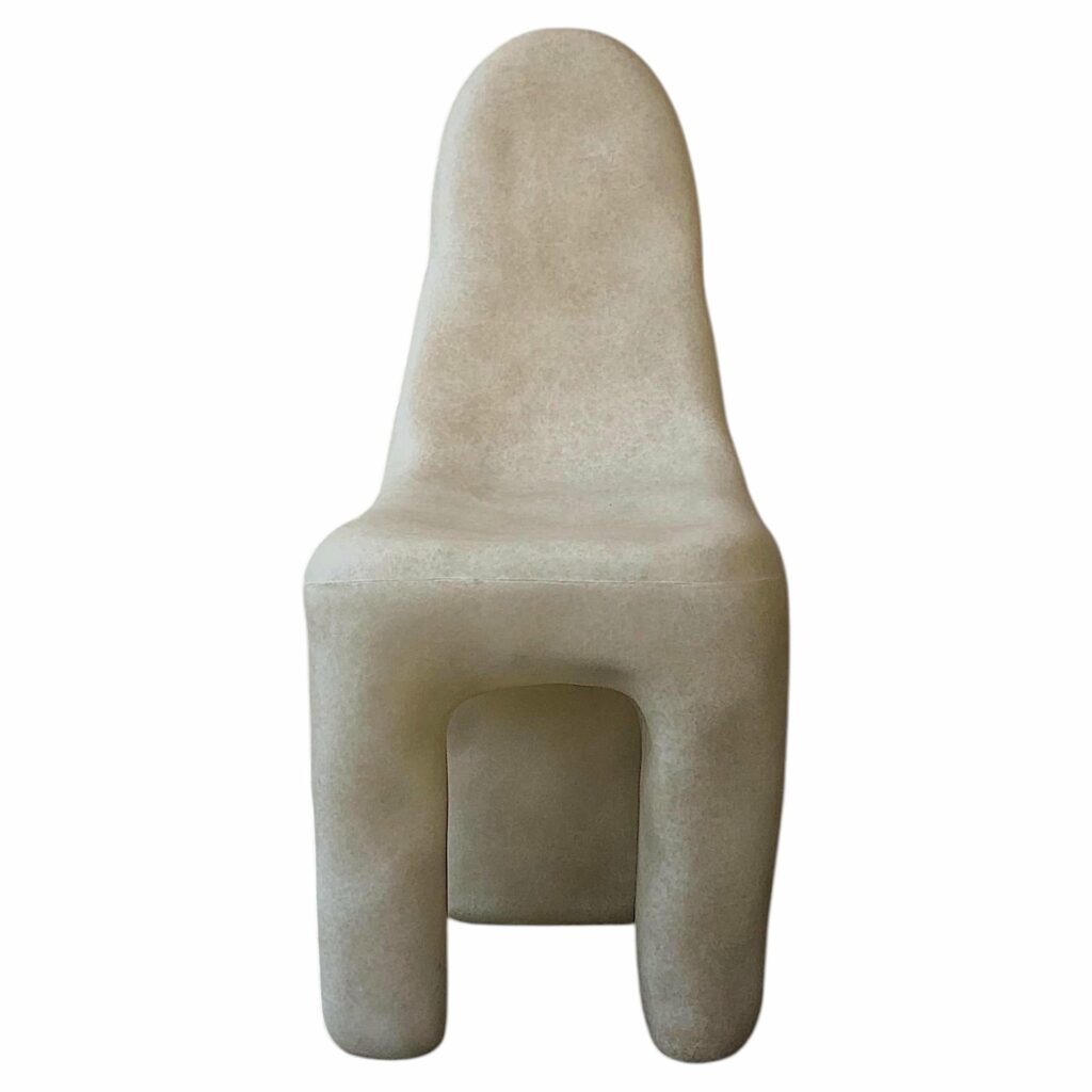 Organic Form Natural Plain Beige Fiberglass Dining Chair by kar 1