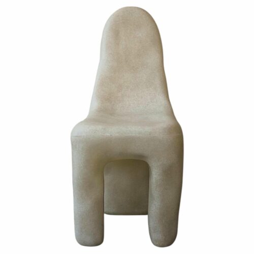 Organic Form Natural Plain Beige Fiberglass Dining Chair by kar 1