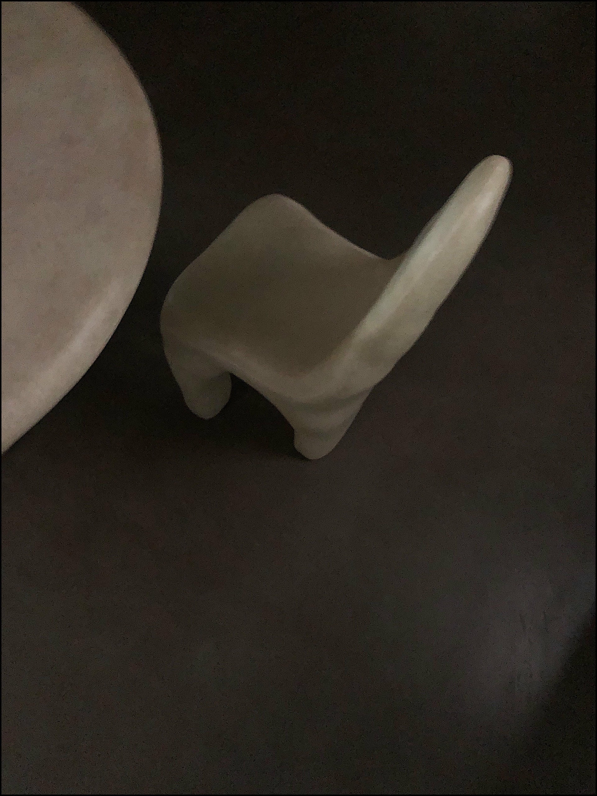 Organic Form Plain Black Fiberglass Dining Chair by kar 10