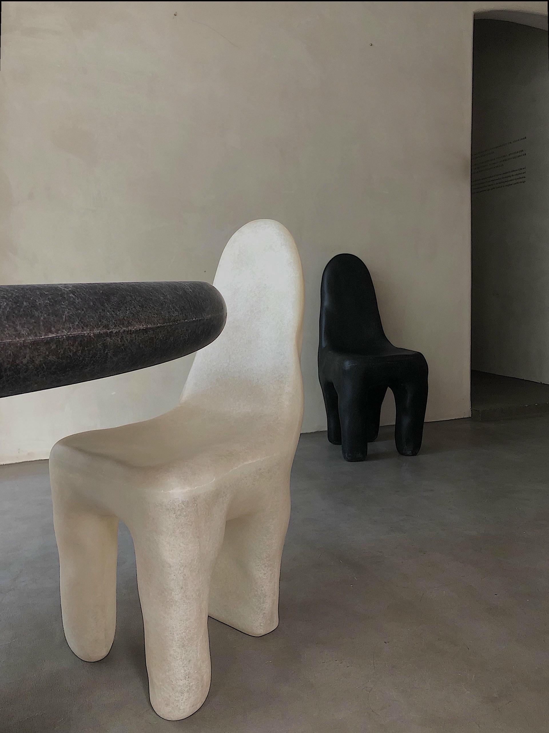 Organic Form Plain Black Fiberglass Dining Chair by kar 11
