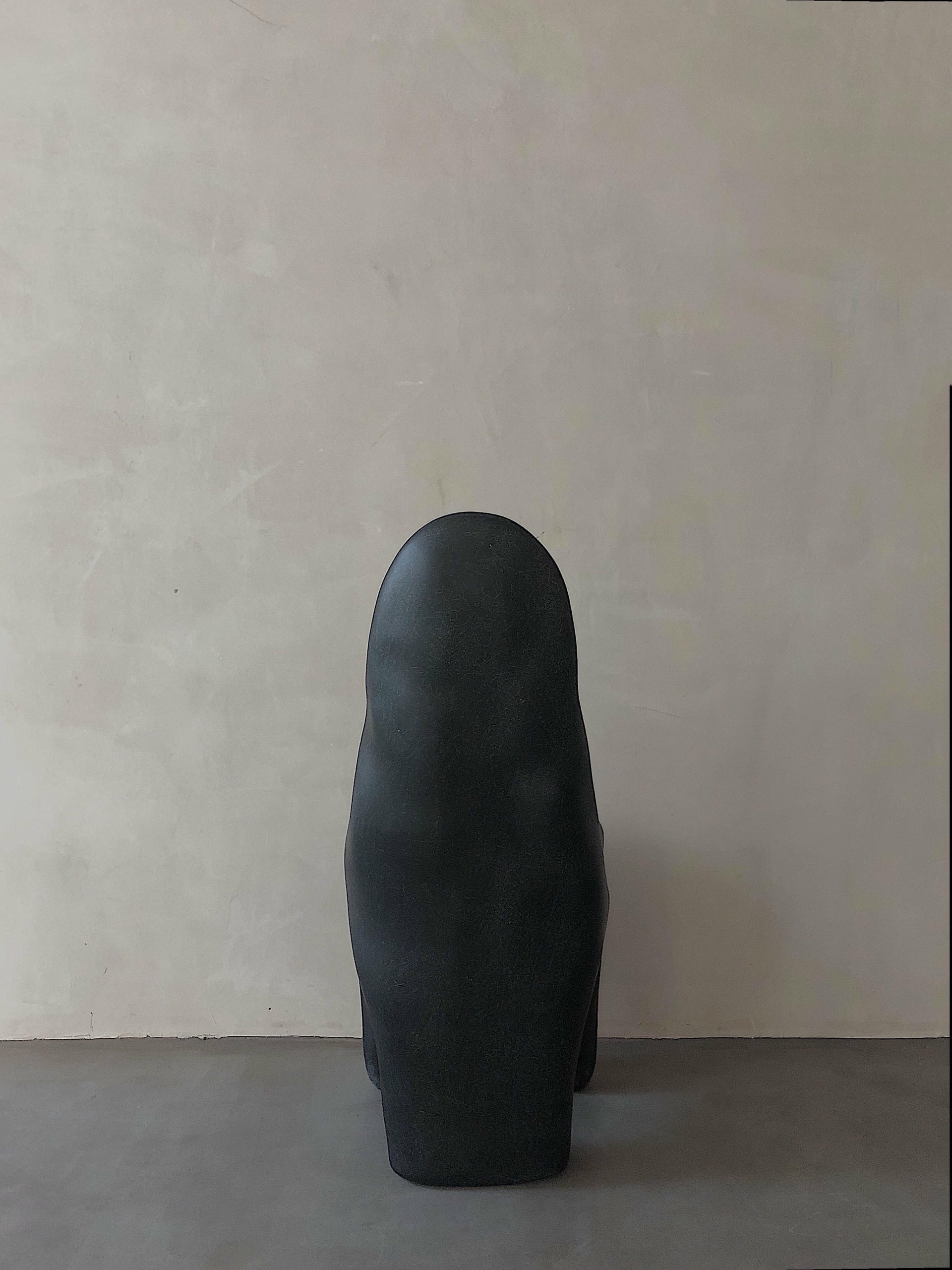 Organic Form Plain Black Fiberglass Dining Chair by kar 3